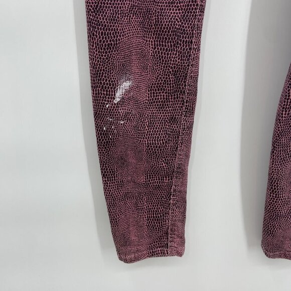 SELECTED FEMME *FLAWED* Annie Pink Black Reptile Print Mid Rise Skinny Jeans 27 - Picture 11 of 11
